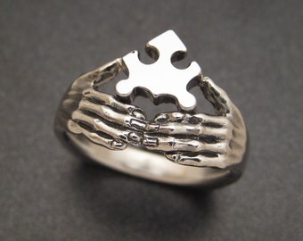 Sterling Jigsaw Puzzle Ring