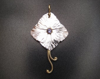 Hydrangea Pendant with Tanzanite