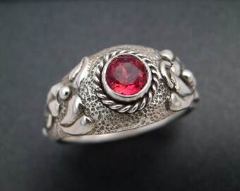 Floral Pink Tourmaline Ring