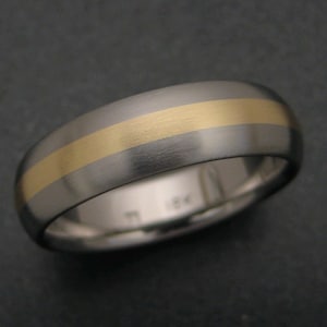 Titanium and 18K gold wedding ring