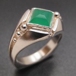 Sterling Chrysoprase Ring