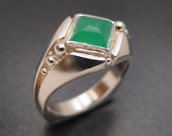 Sterling Chrysoprase Ring