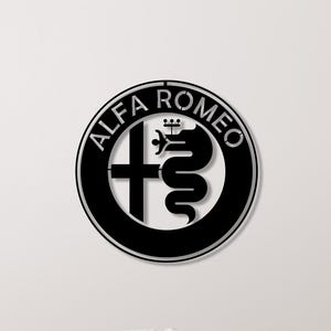 Alfa Romeo Metal Wall Art – Classic Car Logo Decor, Garage Sign, Gift for Alfa Romeo Fans, Vintage Auto Art, Man Cave Wall Decoration