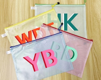 Customizable Shadow Monogram PVC Toiletry Bag: Waterproof Beach Pouch