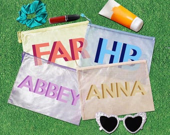 Shadow Monogrammed Pool Bag: Personalized Waterproof Beach Tote,Bridesmaid Gift Bag