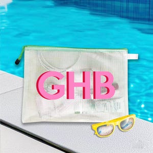 Große Schatten-Monogramm-Tasche, Kulturtasche nach Maß, Personalisierte Nasstasche, Brautjungfern-Hochzeitstasche, kundenspezifische Strandtasche, wasserdichte Tasche, Geschenk für sie