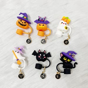 Halloween Straw Topper: Bat, Ghost, Pumpkin - Stanley Cup Accessories