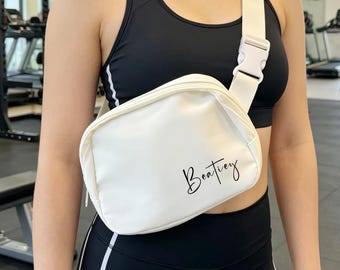 Personalized Fanny Pack with Name,Custom Text or Logo,Fanny Pack for Bachelorette Party/Bridesmaid/kids,Team Gift