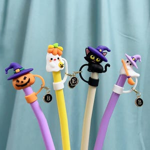 Custom Halloween Straw Topper: Ghost, Witch Cat, Pumpkin - Stanley Compatible