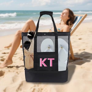 Personalisierte große Nass / Trocken-Separator-Tasche, Alphabet-Poll-Tasche, Badeanzug-Tasche, Bachelorette-Taschen ， Brautjungfer Geschenk, Partybevorzugung, personalisiertes Geschenk