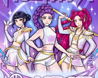 Kpop Demon Hunters Huntrix - 11"x14" Poster Print