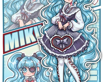 Hatsune Miku (Lolita Fashion) - 11"x14" Poster Print