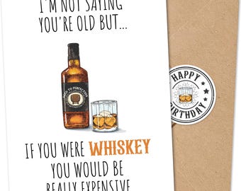 Funny Whiskey Birthday Card for Him: Aged to Perfection
