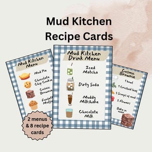 Tarjetas de recetas de cocina de barro: aprendizaje STEM para niños al aire libre (descarga digital)