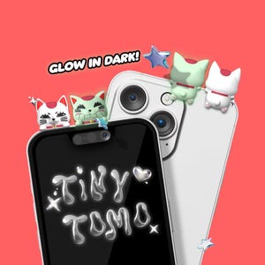 turbo cat set (2 pc) * peeking hipper phone charm *