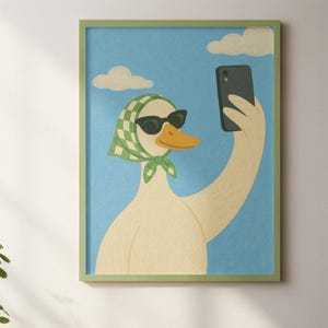 Whimsical Wall Art | Dopamine Decor | Vintage Cartoon Art | Colorful Printable Art | Selfie Wall Art | Instant Download Wall Art