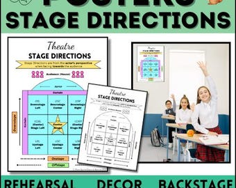 Stage Directions Posters – Theatre Classroom Decor, Drama Anchor Chart, Printable PNG - Theatre Teachers - Dance Teachers