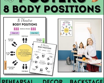 Theatre Body Positions Posters - Theatre Classroom Decor, Drama Anchor Chart, Printable PNGs