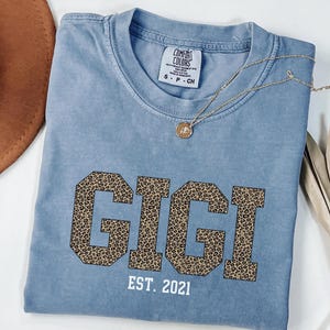 Comfort Colors© Gigi Leopard Shirt for Mother&#39;s Day, Grandma Gift, Grandma T-Shirt, Comfort Colors® Leopard Mom T-Shirt, Mother&#39;s Day Gift