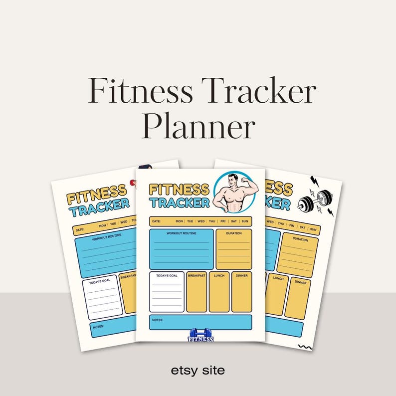 Fitness Tracker Planner Printable | Workout & Health Tracker | Instant ...