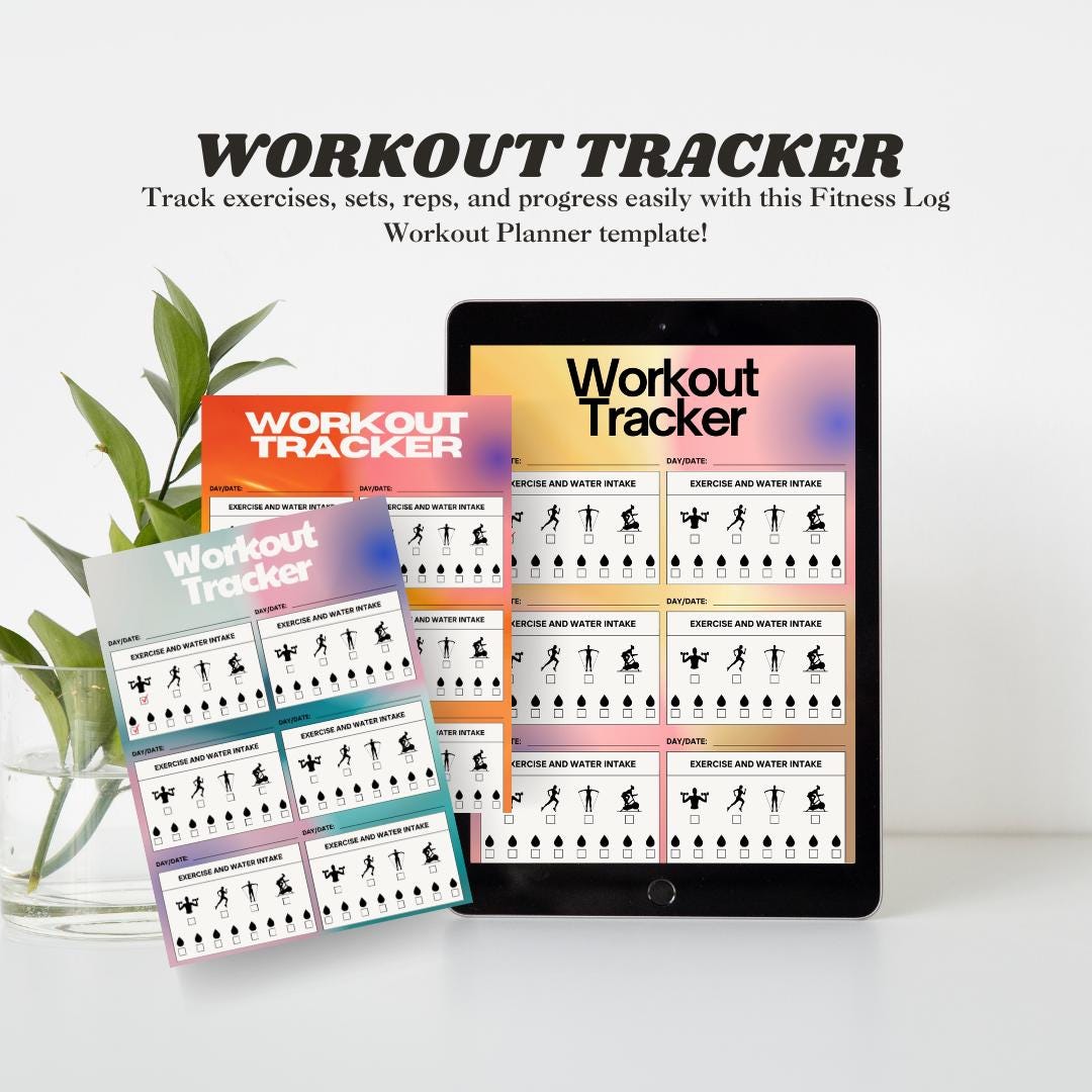 Workout Tracker Printable | Fitness & Gym Tracker | Exercise Log ...