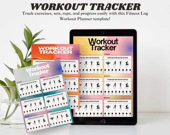 Workout Tracker Printable | Fitness & Gym Tracker | Exercise Log Planner | Instant Download PDF PNG