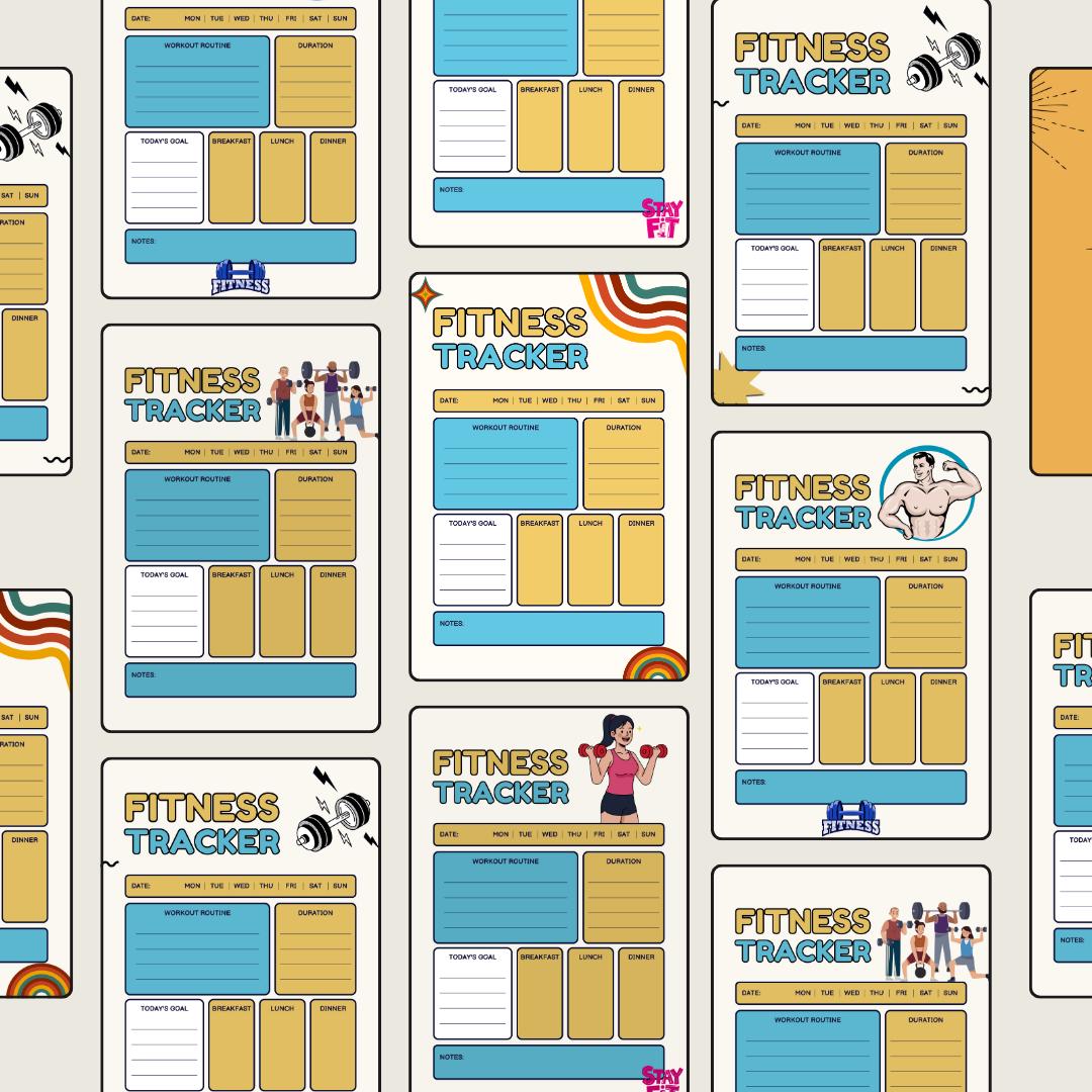 Fitness Tracker Planner Printable | Workout & Health Tracker | Instant ...