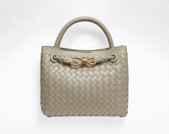 woven handmade bag vegan leather