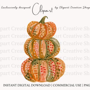 Calabazas PNG, imágenes prediseñadas de calabazas apiladas otoñales con estilo pictórico, imágenes PNG de cosecha de Acción de Gracias estilo preppy, diseño de sublimación otoñal rústico y colorido de granja