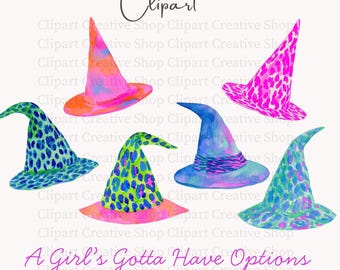A Girl's Gotta Have Options PNG, Trendy Preppy Witch Hats png, Colorful Painterly Watercolor Witch Hat png, Spooky Season png,Cute Witch png
