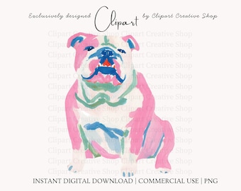 Bulldog Mascot PNG Clipart, Brushstroke Painterly Watercolor Bulldog png, School Sports Team Football Bulldog Mascot png, Dog Lover png