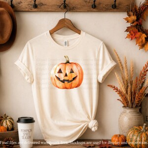 Jack O Lantern PNG, Halloween Pumpkin Clipart, Timeless Watercolor Fall Art, Spooky Autumn Graphic, Digital Download, Sublimation png image 5