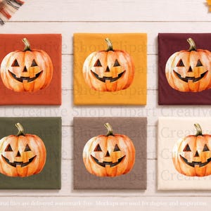 Jack O Lantern PNG, Halloween Pumpkin Clipart, Timeless Watercolor Fall Art, Spooky Autumn Graphic, Digital Download, Sublimation png image 7