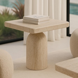 Coffee Table Natural Travertine Marble Side Table ,coffee side table,marble plinth coffee,travertine table,living room side table,
