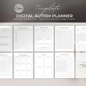 2025 Digital Autism Planner | Printable Autism Organizer | Daily Routine & Behavior Tracker