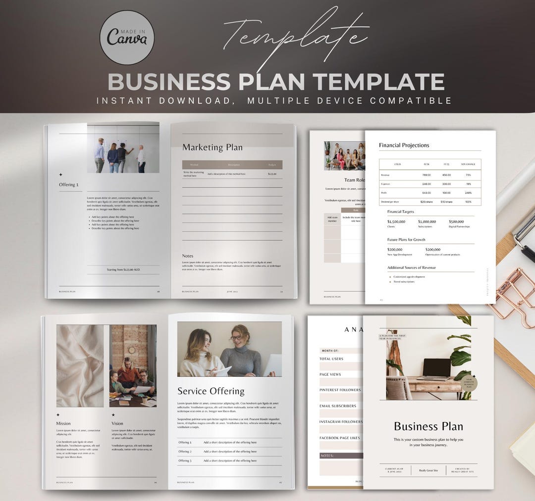 Business Plan Template | Editable PDF for Startups | Professional ...
