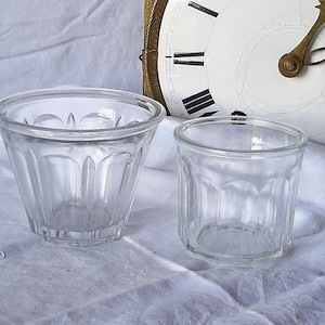 Antique French glass jam jars - antique conical glass jam jar - vintage jam jars