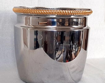 Cubitera italiana vintage de Carlo Alessi de la década de 1970 en cromo, plata y oro.