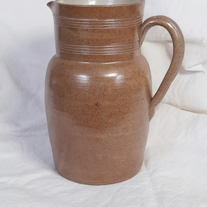 Large stoneware pitcher from Berry, France - French stoneware pitcher - Vintage cider pitcher