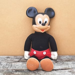 Vintage Musse Pigg-docka av Clodrey, tillverkad i Frankrike, 1970-talet, vintageleksaker, Walt Disney