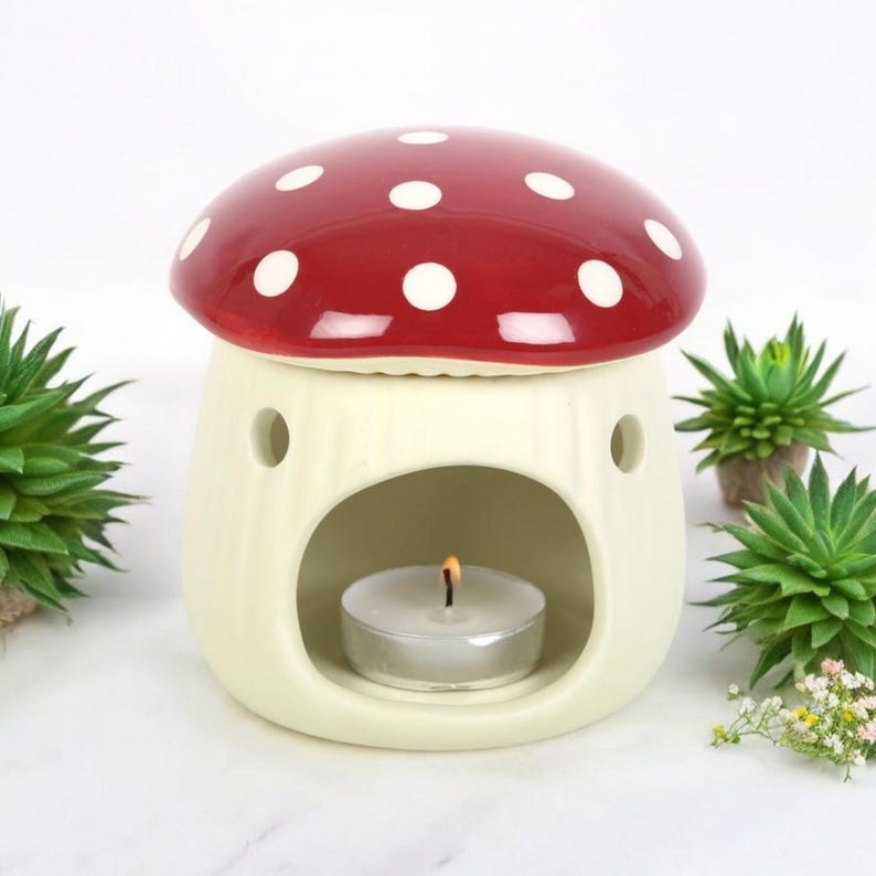 TheWonderOfYouHome Mushroom Ceramic Oil & Wax Burner - Thumbnail 2