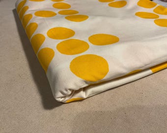Vintage 60’s/70’s Tampella of Finland Cotton Canvas Print Yellow Dots 5 Yds