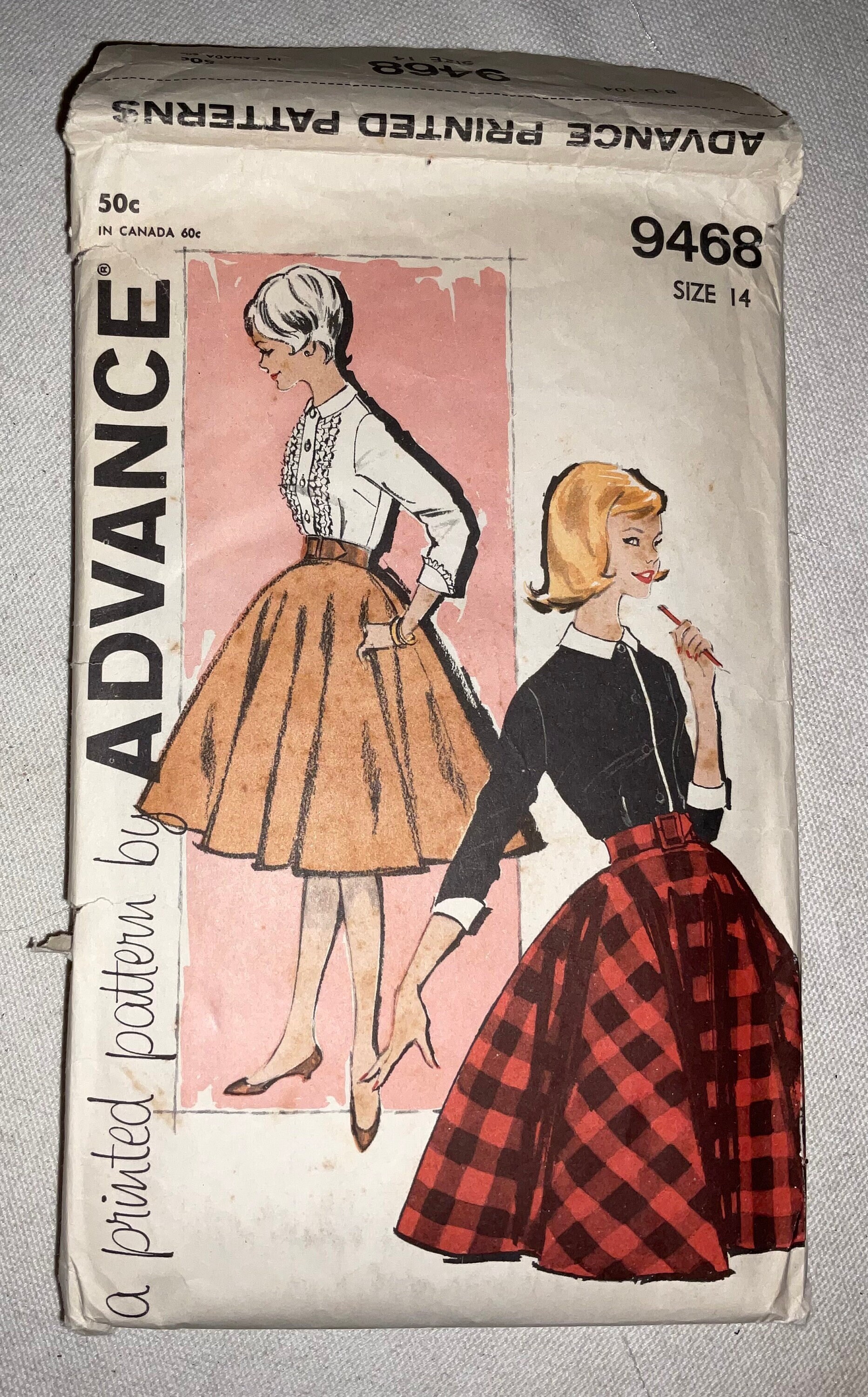 Vintage Sewing 1950s Circle Skirt Pattern Vintage 1950s Simplicity