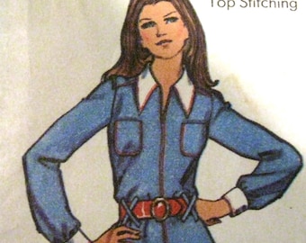 Simplicity 5149 Vintage Pattern Mod Career or Maxi  Shirtwaist Dress 1972