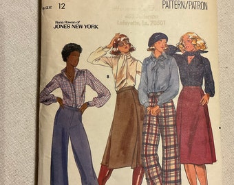 Vintage 70’s Butterick Pattern 5088 Pants/Skirt?Blouse Jones New York S12 B34