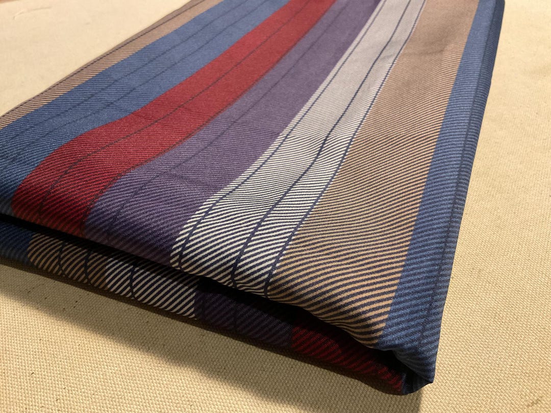 Vintage 80’s Silky Poly Striped Blouse or Lining Fabric 2.5 Yds - Etsy