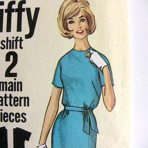 Simplicity 4919 Vintage Mod 60-talsklänning Mönster Tonårsstorlek 14 B 34