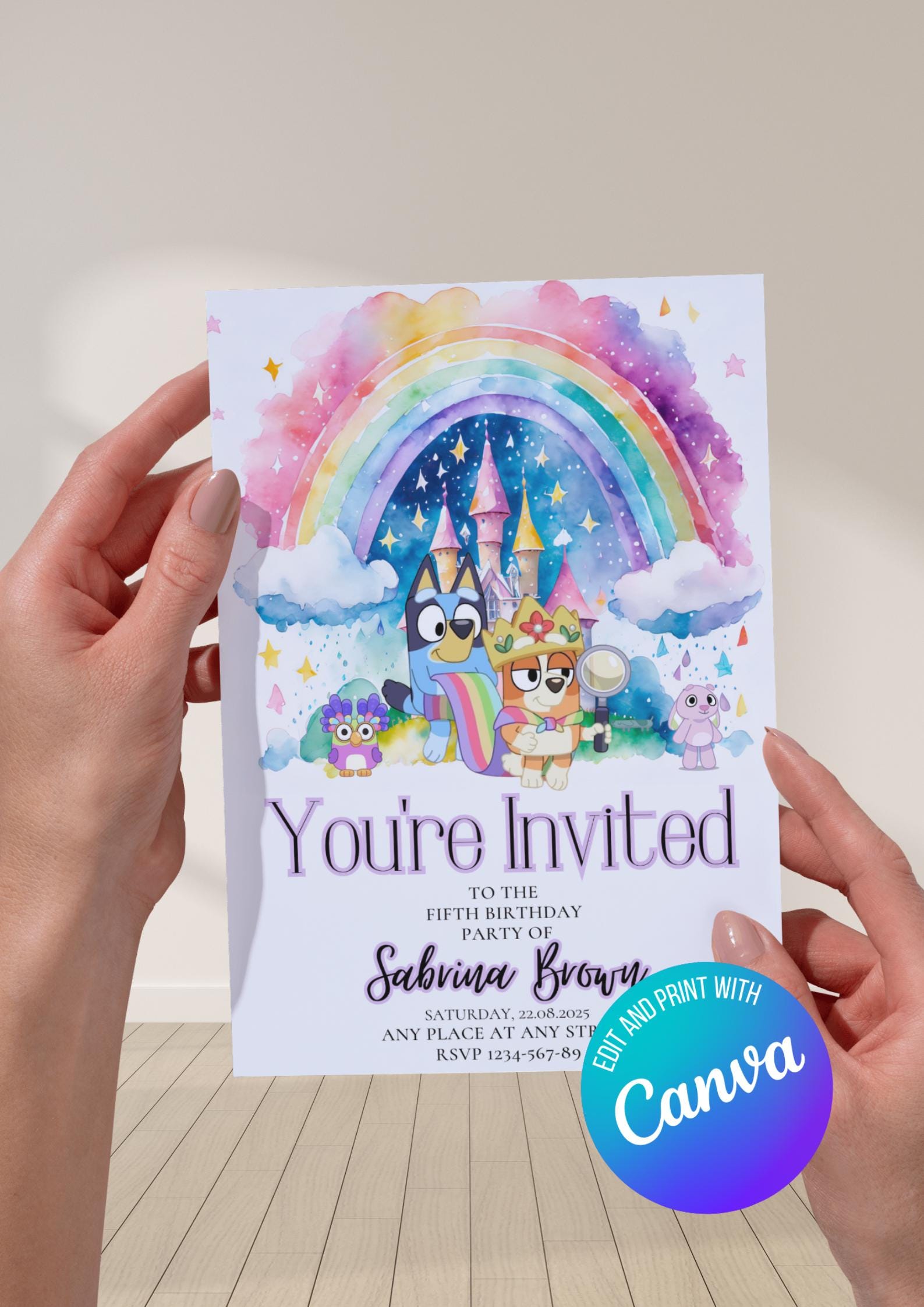 Bluey Queens Birthday Invite