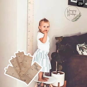 Maßtabelle, handgefertigtes Maßband aus Holz für Kinder | Wandbehang Wachstumsmessstab | Benutzerdefinierte Baby Geschenk | Kinderzimmer Dekor | Höhen Lineal