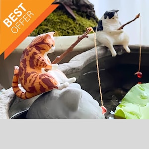 Cat Aquarium Ornament – Cute Cat Fish Tank Decoration, Giftful Fishtank Cave, Unique Aquarium Decor for Fish Lovers